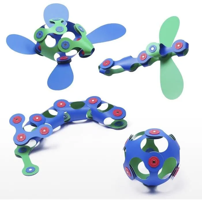 Gipsy Toys Itsy CLIXO - Jeu de Construction Magnétique Multisensoriel 18 Pièces - Jouet Éducatif et Créatif Flexible Bleu/Vert - À Partir de 4 Ans