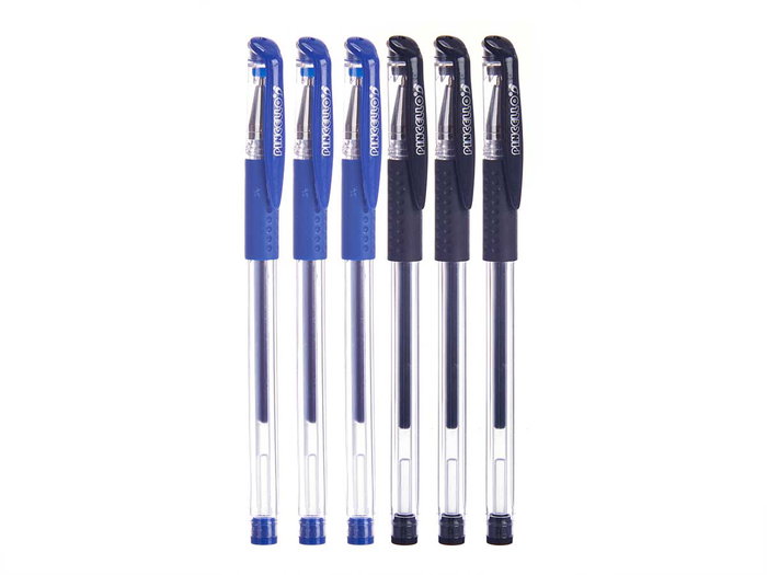 PINCELLO Set de 3 stylos à pointe gel assortis Bleu + Noir PINCELLO Set de 3 stylos à pointe gel assortis Bleu + Noir