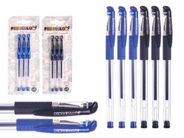 PINCELLO Set de 3 stylos à pointe gel assortis Bleu + Noir
