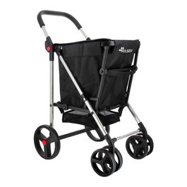 Rolser Basket MF 4B Caddie de courses noir avec 4 roues, pliable, capacité 58 L, 4 roues (2 pivotantes 360°)