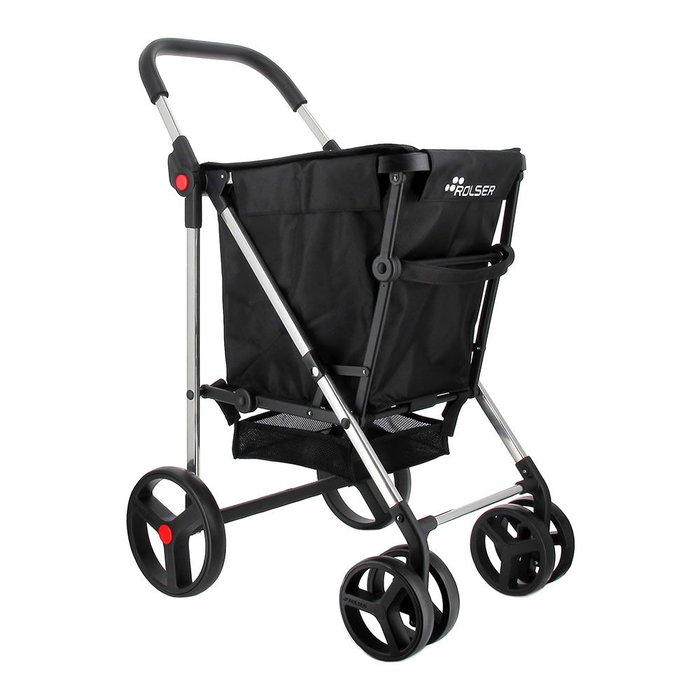 Rolser Basket MF 4B Caddie de courses noir avec 4 roues, pliable, capacité 58 L, 4 roues (2 pivotantes 360°) Rolser Basket MF 4B Caddie de courses noir avec 4 roues, pliable, capacité 58 L, 4 roues (2 pivotantes 360°)