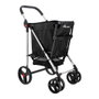 Rolser Basket MF 4B Caddie de courses noir avec 4 roues, pliable, capacité 58 L, 4 roues (2 pivotantes 360°)