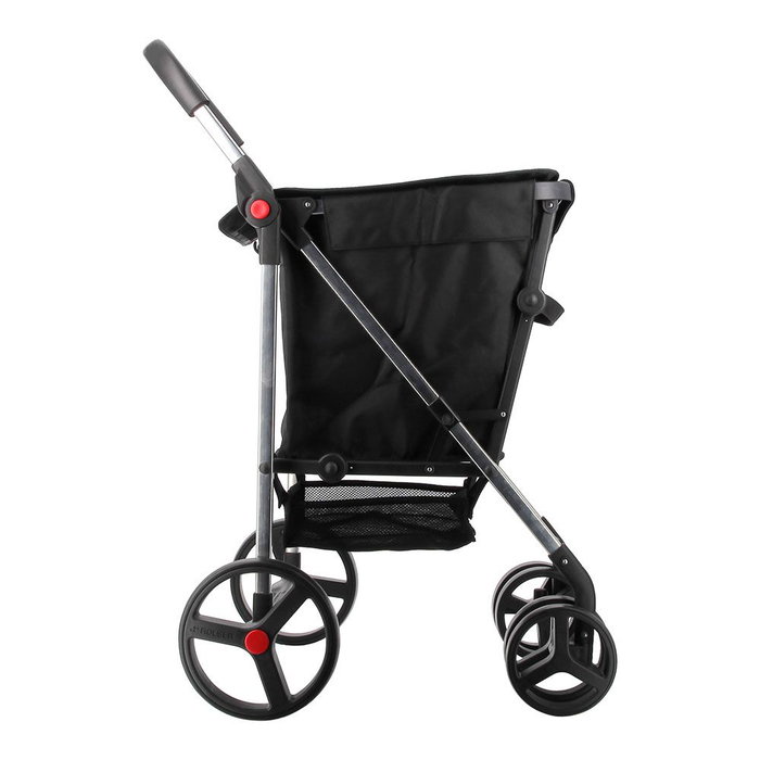 Rolser Basket MF 4B Caddie de courses noir avec 4 roues, pliable, capacité 58 L, 4 roues (2 pivotantes 360°) Rolser Basket MF 4B Caddie de courses noir avec 4 roues, pliable, capacité 58 L, 4 roues (2 pivotantes 360°)
