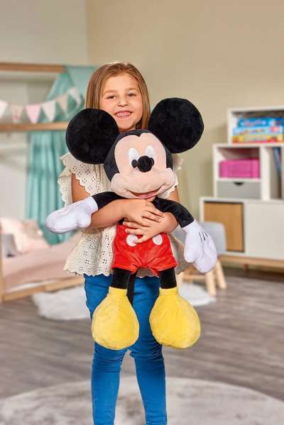 Smoby Peluche Mickey 61 cm - Peluche en tissu, recommandé dès la naissance (langues: espagnol, portugais)