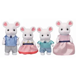 Sylvanian Families Figurine Famille Souris Marshmallow, Articulée et Habillée
