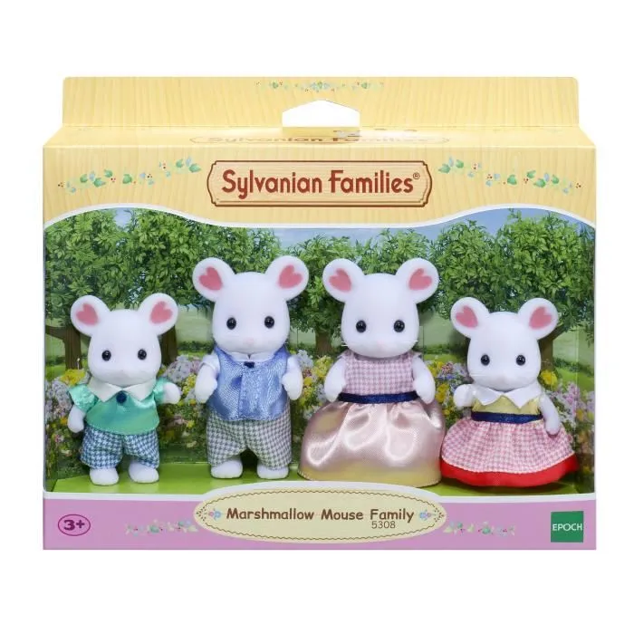 Sylvanian Families 5308 Figurine Famille Souris Marshmallow Articulée et Habillée Mixte