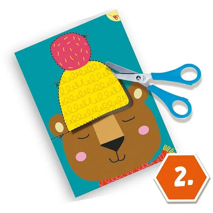 SES CREATIVE J'apprends à découper pas à pas, Kit de motricité fine avec 3 paires de ciseaux de sécurité, loisirs et zigzag, pour enfants de 3 à 6 ans