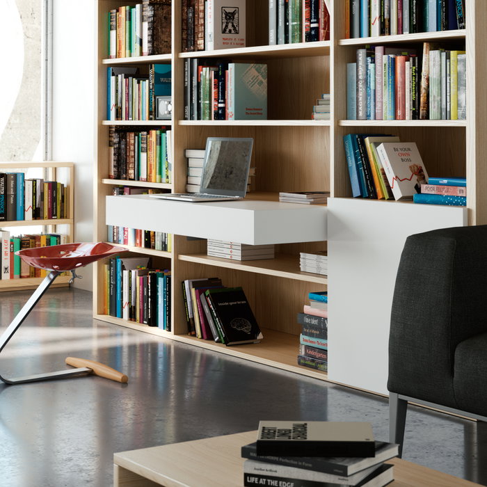 Emuca Coulisses pour table extensible et relevable Oplà Folding+39, Aluminium, Acier inox anodisé