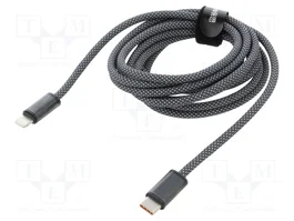 BASEUS Câble USB-C vers Lightning 2m Gris Textile 20W