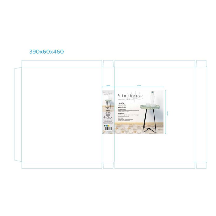 Mesa Auxiliar Moa Vinthera 38 cm Diametro X 49 cm