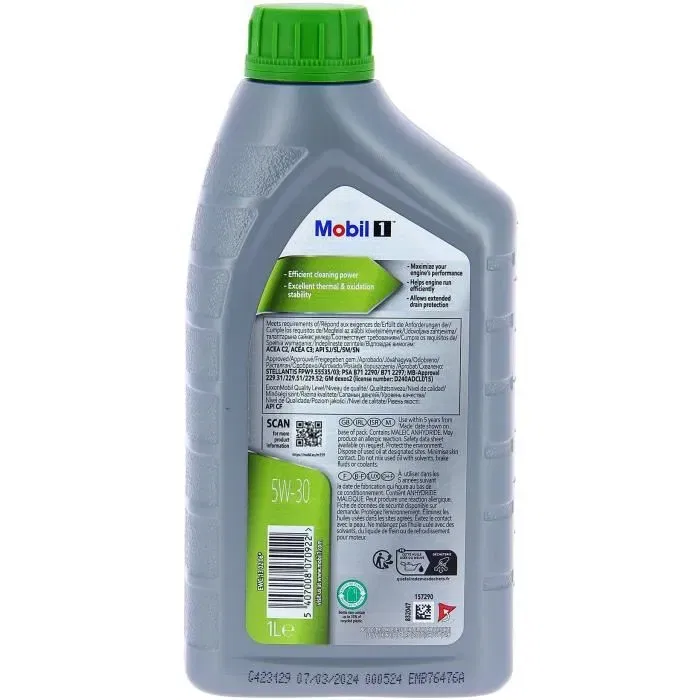 Mobil 1 MOBIL 1 5W-30 ESP Formula P Bidon 5 L Huile Moteur Synthétique Haute Performance Anti-Pollution