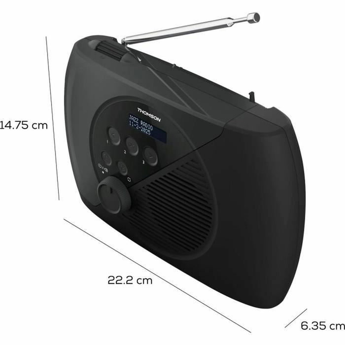 Thomson RT350DAB Radio portable DAB+ et FM Gris et Noir Thomson RT350DAB Radio portable DAB+ et FM Gris et Noir