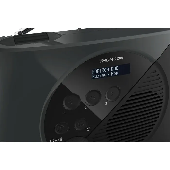 Thomson Radio FM DAB+ avec tuner DAB+/FM - Design gris et noir - Fonctionne sur piles