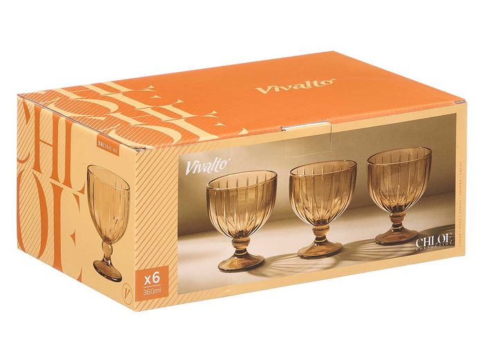 Vivalto Copa Helado Rayas Ambar 360 ml en Verre 10x12x10cm (Set de 24) Vivalto Copa Helado Rayas Ambar 360 ml en Verre 10x12x10cm (Set de 24)