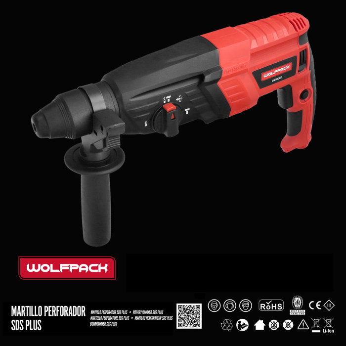 WOLFPACK LINEA PROFESIONAL Marteau Perforateur SDS PLUS 900W avec Accessoires et Mallette