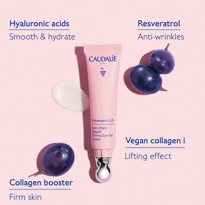 Caudalie RESVERATROL LIFT Soin Lifting des Yeux 15 ml - Réduit Poches, Rides, Raffermit les Paupières