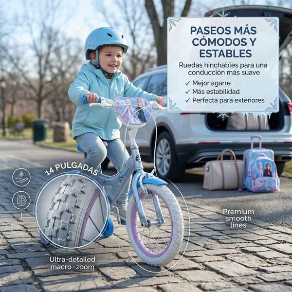 Huffy Bicicleta Frozen - Vélo enfant 14" (4-6 ans) - Licence Disney - Version espagnole