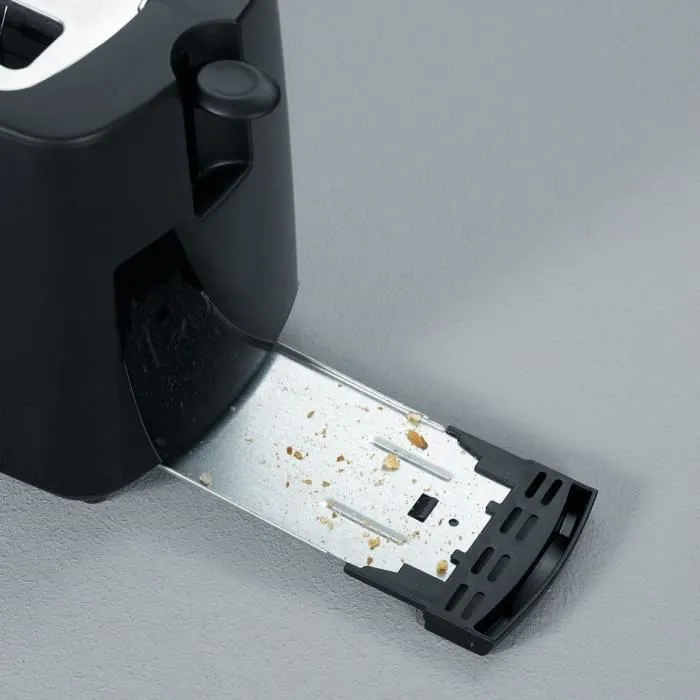 Severin AT2287 Grille-pain 2 tranches, 700 W, brunissage réglable électronique, support viennoiseries, noir