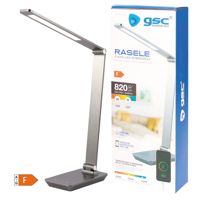 GSC Evolution Lampe de bureau LED Rasele 10W CCT réglable Gris anthracite GSC Evolution Lampe de bureau LED Rasele 10W CCT réglable Gris anthracite