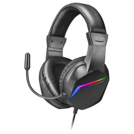 Mars Gaming MH122 Casque Gaming FRGB avec Micro, Réduction de Bruit Passive, Son Hi-Fi, Ultraléger, Jack 3.5mm + USB, Noir