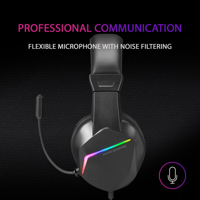Casque avec Microphone Gaming Mars Gaming MH122 Noir Casque avec Microphone Gaming Mars Gaming MH122 Noir