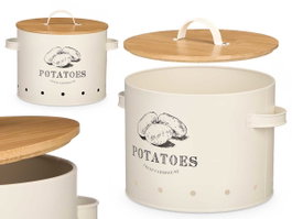 KINVARA Patatier Tapa Bambu Crème (Lot de 4)