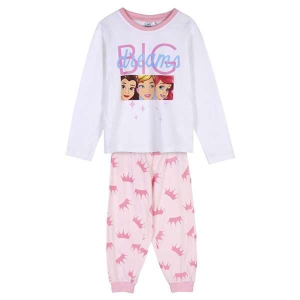 Cerdá Pyjama Long Princess en Jersey pour Fille 3 Ans - Taille 3 Ans, Blanc