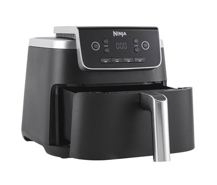 Ninja AF140EU Friteuse Air 4-en-1 sans Huile, 4.7L, 2000W, 6 Programmes (Frire, Rôtir, Réchauffer, Déshydrater), Casserole Antiadhésive et Lavable au Lave-vaisselle