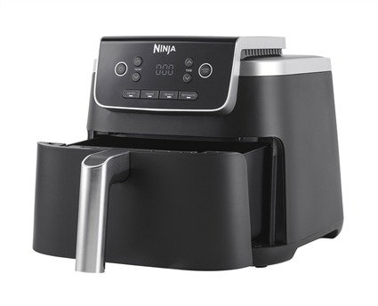 Ninja AF140EU Friteuse Air 4-en-1 sans Huile, 4.7L, 2000W, 6 Programmes (Frire, Rôtir, Réchauffer, Déshydrater), Casserole Antiadhésive et Lavable au Lave-vaisselle