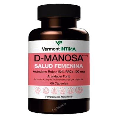 Vermont Intima D-Manosa Arandabin Forte, Complément Alimentaire pour les Voies Urinaires, 60 Gélules Vermont Intima D-Manosa Arandabin Forte, Complément Alimentaire pour les Voies Urinaires, 60 Gélules