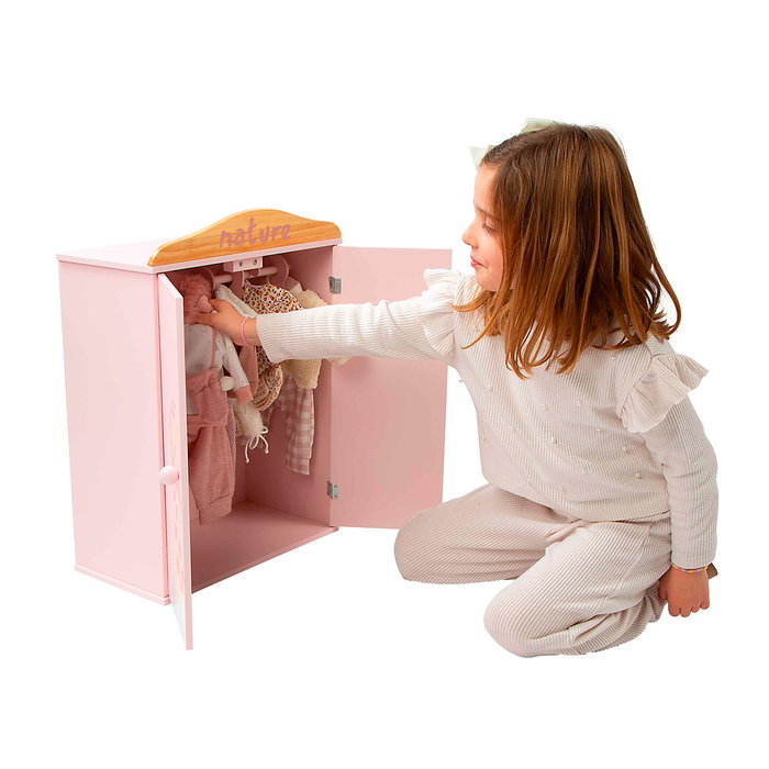 Muñecas Arias Armoire Nature Rose avec 5 Cintres Muñecas Arias Armoire Nature Rose avec 5 Cintres