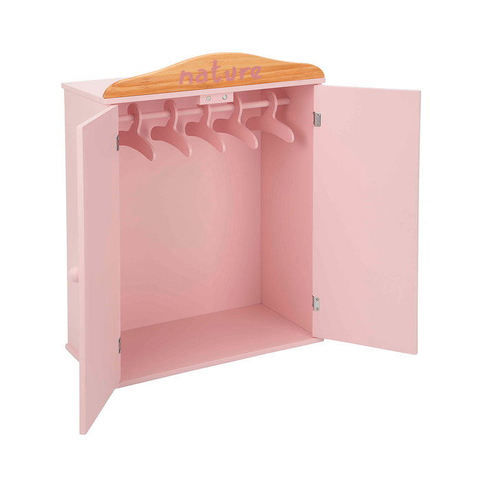 Muñecas Arias Armoire Nature Rose avec 5 Cintres Muñecas Arias Armoire Nature Rose avec 5 Cintres