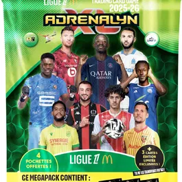 Panini TCG ADRENALYN XL Ligue 1 McDonald's 2025/26 - Pack de démarrage avec album + 4 pochettes - 24 cartes de football français