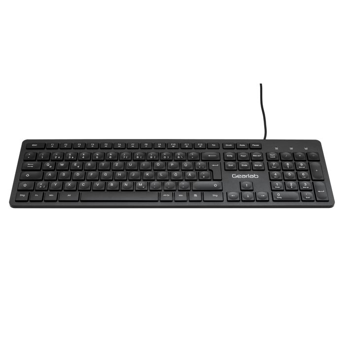 eSTUFF Clavier filaire USB G220 pour disposition allemande AZERTY, profil bas, touches silencieuses, design élégant eSTUFF Clavier filaire USB G220 pour disposition allemande AZERTY, profil bas, touches silencieuses, design élégant
