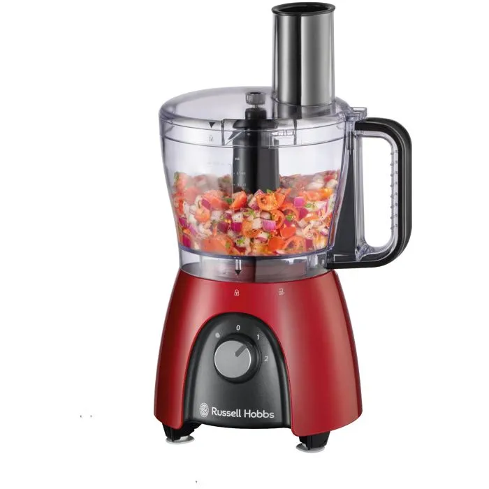 Robot culinaire Russell Hobbs Desire Red - 2.3 L, 600 W, 2 vitesses, fonction Pulse, rouge
