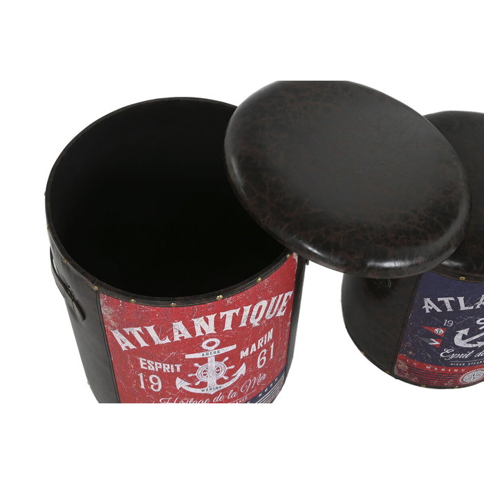 Set de boîtes décoratives Home ESPRIT Marron Multicouleur Polyuréthane Métal Vintage