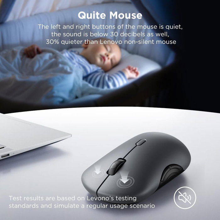 Lenovo 700 Multi-Device Wireless Silent Mouse Luna Grey Lenovo 700 Multi-Device Wireless Silent Mouse Luna Grey