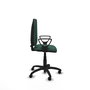 Chaise de bureau Aýna avec mécanisme de contact permanent de base, rembourrée de tissu vert bouteille. Équipée d'une base en polyamide noir, d'accoudoirs fixes et de roulettes autobloquantes.