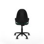 Chaise de bureau Aýna avec mécanisme de contact permanent de base, rembourrée de tissu vert bouteille. Équipée d'une base en polyamide noir, d'accoudoirs fixes et de roulettes autobloquantes.