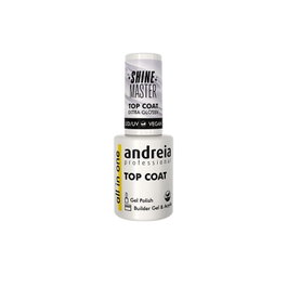 Andreia All In One Shine Master Top Coat - Vernis Durcisseur Extra Brillant Vegan 10,5 ml - LED/UV, Autonivelant, Résistant aux Rayures