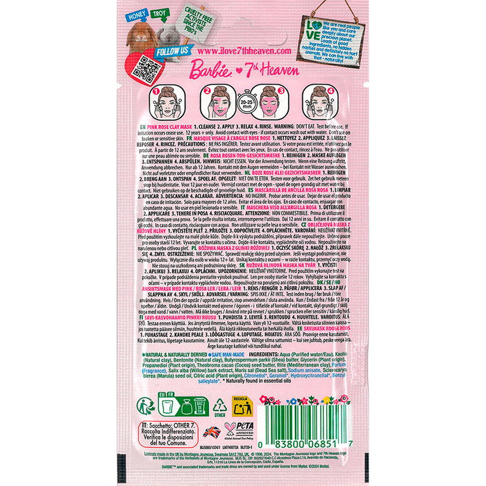 7Th Heaven Masque à l'argile rose Barbie 10 ml