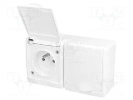 PAWBOL Socle d'alimentation AC 2P+PE blanc