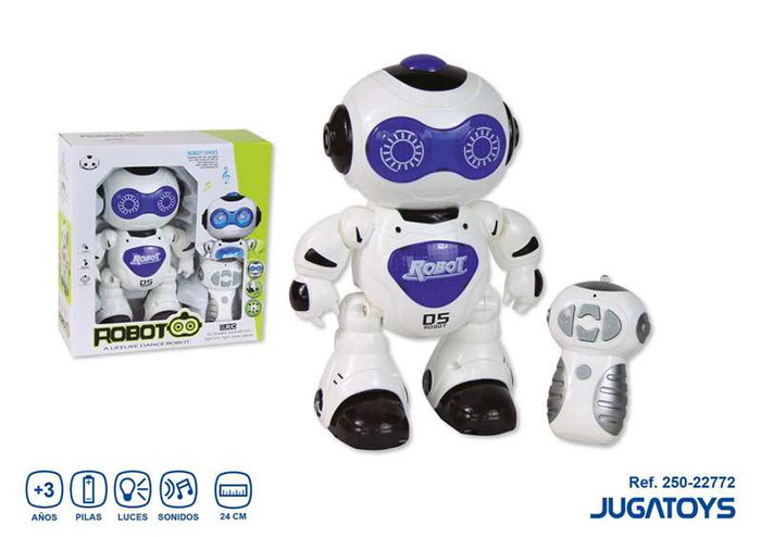 JugaToys Robot télécommandé 24 cm avec lumières et sons JugaToys Robot télécommandé 24 cm avec lumières et sons