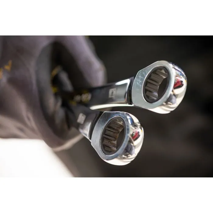 Stanley FATMAX FMMT82848-0 - Jeu de 7 clés mixtes à cliquet réversibles (8 à 19 mm) en acier chromé pour bricolage et mécanique