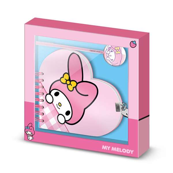 Karactermania My Melody - Journal avec clé et stylo en forme de cœur 160 pages - Dimensions 24 x 23 x 2,5 cm Karactermania My Melody - Journal avec clé et stylo en forme de cœur 160 pages - Dimensions 24 x 23 x 2,5 cm