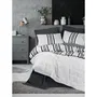 Parure de lit 1 housse de couette 240 x 220 cm + 2 taies d'oreiller 60 x 60 cm - 100% coton percale renforcé anthracite - Qualité 145 fils