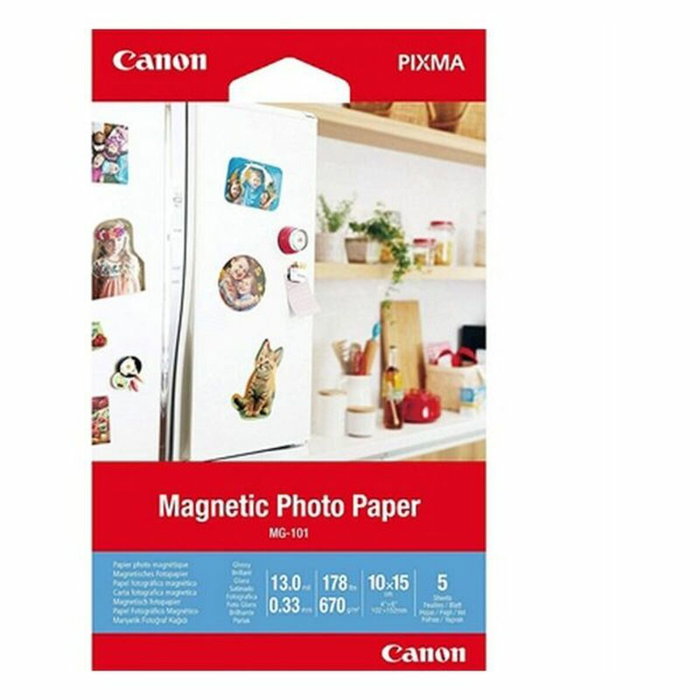 Canon Papier Photo Magnétique 10x15cm, 5 Feuilles