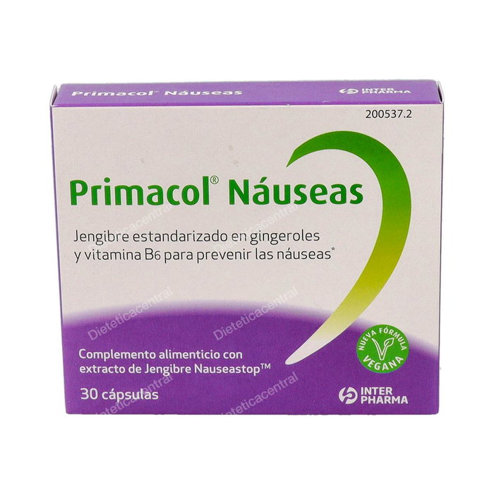 Interpharma Primacol Nauseas 30Caps - Anti-nausée, 30 gélules Interpharma Primacol Nauseas 30Caps - Anti-nausée, 30 gélules