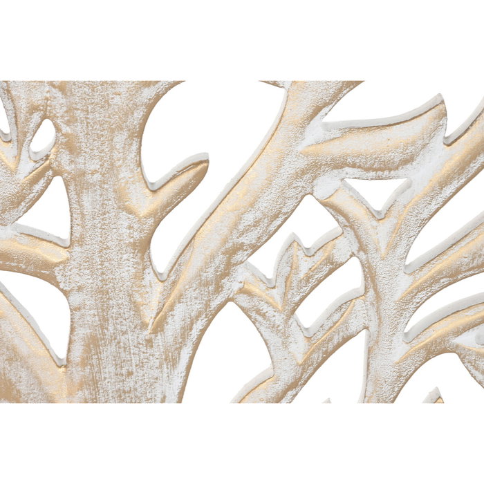 Home ESPRIT Figurine Décorative Arbre Décapé Blanc Beige