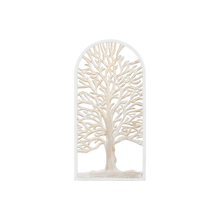Home ESPRIT Figurine Décorative Arbre Décapé Blanc Beige